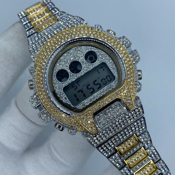 Luxury Chronograph Digital Led Diamond Waterproof Watch - Picture 3 of 5